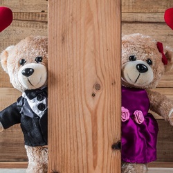 Jigsaw puzzle: A couple of bears in love