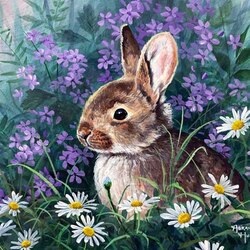 Jigsaw puzzle: Bunny and flowers