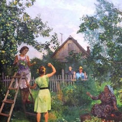 Jigsaw puzzle: picking apples