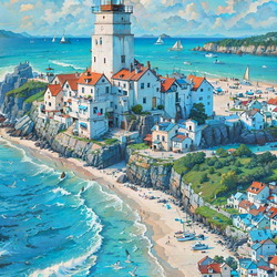 Jigsaw puzzle: City with a lighthouse