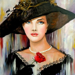 Jigsaw puzzle: Lady with a rose