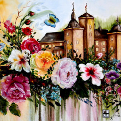 Jigsaw puzzle: Flowers and castle