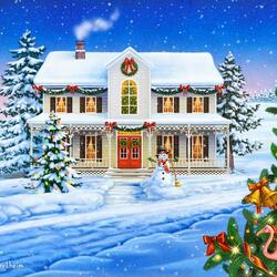 Jigsaw puzzle: Christmas cottage