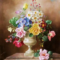 Jigsaw puzzle: Still life with a bouquet of flowers