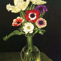 Jigsaw puzzle: Anemones and tulips