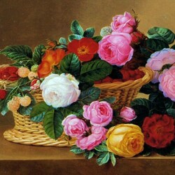Jigsaw puzzle: Still life with a basket of flowers