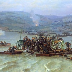 Jigsaw puzzle: The crossing of the Russian army across the Danube near Zimnitsa on June 15, 1877