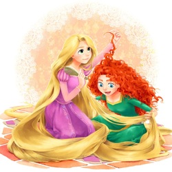 Jigsaw puzzle: Rapunzel and Merida