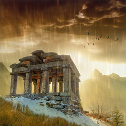 Jigsaw puzzle: Ruins in a thunderstorm