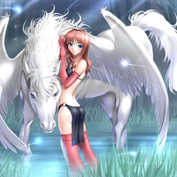 Jigsaw puzzle: Girl and pegasus
