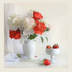 Jigsaw puzzle: Red on white