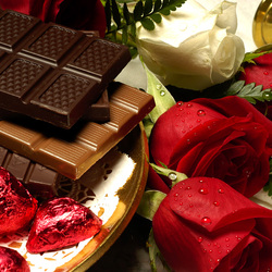 Jigsaw puzzle: Roses and chocolate