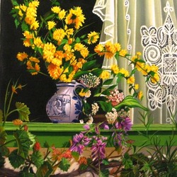 Jigsaw puzzle: Flowers on the window