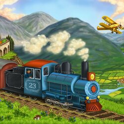 Jigsaw puzzle: The locomotive runs forward