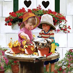 Jigsaw puzzle: Little gardeners