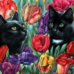 Jigsaw puzzle: In tulips