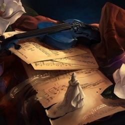 Jigsaw puzzle: Still life with a blue violin
