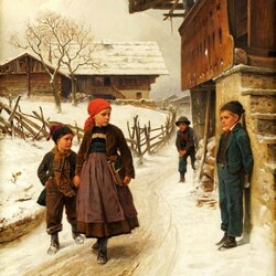 Jigsaw puzzle: On the way to school