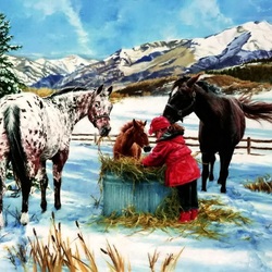 Jigsaw puzzle: Hay for horses
