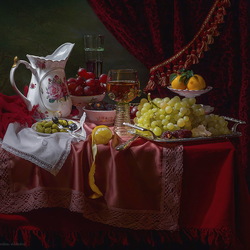 Jigsaw puzzle: Still life in the style of Dutch painters