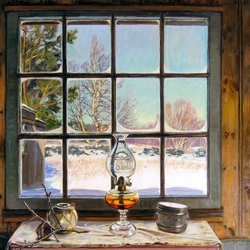 Jigsaw puzzle: Frost outside the window