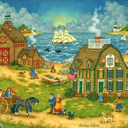 Jigsaw puzzle: Houses on the shore