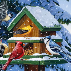 Jigsaw puzzle: Feed the birds in winter