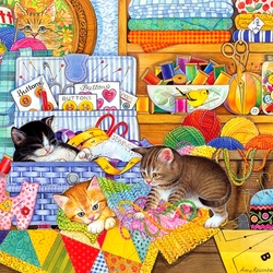 Jigsaw puzzle: Sly kittens