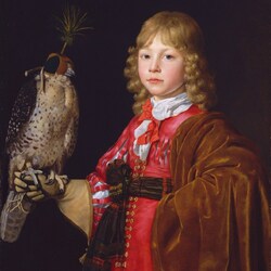 Jigsaw puzzle: Portrait of a boy with a falcon
