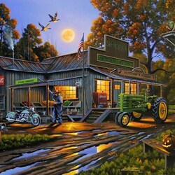 Jigsaw puzzle: Evening at the farm