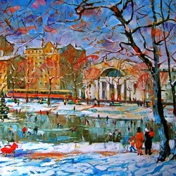 Jigsaw puzzle: Winter at Chistye Prudy