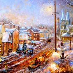 Jigsaw puzzle: Winter evening in Old Rivne