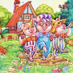 Jigsaw puzzle: Three piglets