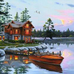 Jigsaw puzzle: Boat at home