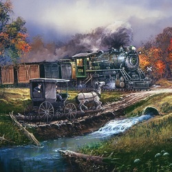 Jigsaw puzzle: Railroad crossing