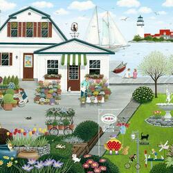 Jigsaw puzzle: My town. Everything for the garden