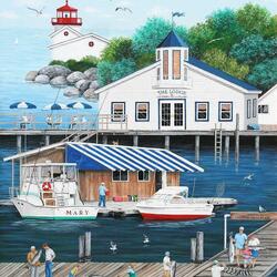 Jigsaw puzzle: My town. Anglers