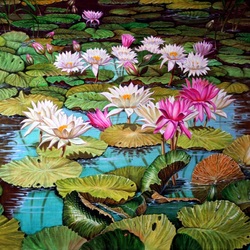 Jigsaw puzzle: Dragonfly on water lilies