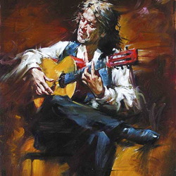 Jigsaw puzzle: guitar player
