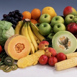 Jigsaw puzzle: Fruit and vegetable platter