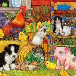 Jigsaw puzzle: Friends on the farm