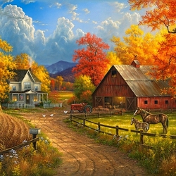 Jigsaw puzzle: Autumn farm