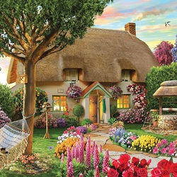 Jigsaw puzzle: Thatched cottage