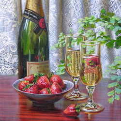 Jigsaw puzzle: Strawberries and champagne