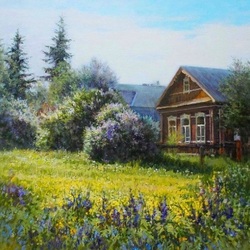 Jigsaw puzzle: Spring in the village