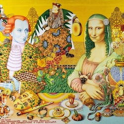 Jigsaw puzzle: Mozart and Mona Lisa