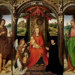 Jigsaw puzzle: Triptych with the Mother of God and the Child enthroned