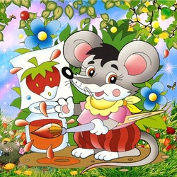 Jigsaw puzzle: Mouse artist