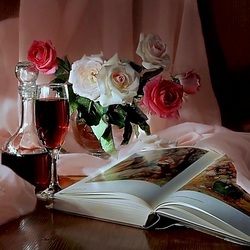 Jigsaw puzzle: Roses and wine