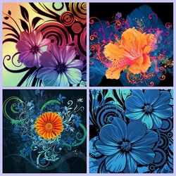 Jigsaw puzzle: Graphic flowers